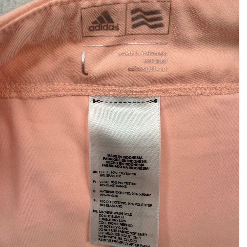 Adidas Adistar RNT SK Golf Skort Hazcor Peach Pink Geometric Circle‎ BC1487 L - Picture 3 of 8